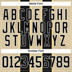 Custom Black Cream-White 3D Pattern Design Stripe Hockey Lace Neck Jersey