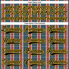 Custom Green Black Red Yellow-White 3D Pattern Design Stripe Hockey Lace Neck Jersey