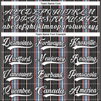 Custom Black White Red-Blue 3D Pattern Design Stripe Hockey Lace Neck Jersey