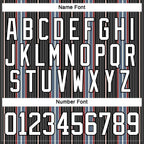 Custom Black White Red-Blue 3D Pattern Design Stripe Hockey Lace Neck Jersey