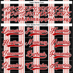 Custom Black Red Pink-White 3D Pattern Design Stripe Hockey Lace Neck Jersey