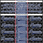 Custom Blue Navy Black Red-White 3D Pattern Design Stripe Hockey Lace Neck Jersey