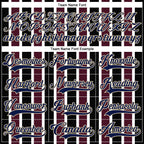 Custom Black Navy Red Cream-White 3D Pattern Design Stripe Hockey Lace Neck Jersey