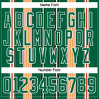 Custom Kelly Green Pink Yellow Black-White 3D Pattern Design Stripe Hockey Lace Neck Jersey