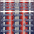 Custom Red Navy Cream-White 3D Pattern Design Stripe Hockey Lace Neck Jersey