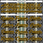 Custom Black Blue Gold-White 3D Pattern Design Stripe Hockey Lace Neck Jersey