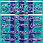 Custom Dark Purple Green-White 3D Pattern Design Stripe Hockey Lace Neck Jersey