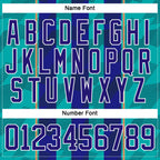 Custom Dark Purple Green-White 3D Pattern Design Stripe Hockey Lace Neck Jersey