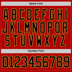 Custom Red Black Yellow-White 3D Abstract Pattern Graphic Cyber Mecha E-sport Hockey Lace Neck Jersey