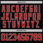 Custom Black Red Yellow-White 3D Abstract Pattern Graphic Cyber Mecha E-sport Hockey Lace Neck Jersey