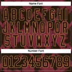 Custom Burgundy Brown-Old Gold 3D Pattern Tribal Indigenous Grunge Splash Hockey Lace Neck Jersey