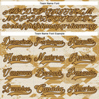 Custom Cream Old Gold-Brown 3D Pattern Tribal Indigenous Grunge Splash Hockey Lace Neck Jersey