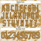 Custom Cream Old Gold-Brown 3D Pattern Tribal Indigenous Grunge Splash Hockey Lace Neck Jersey