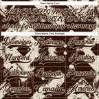 Custom Brown Cream 3D Pattern Tribal Indigenous Grunge Splash Hockey Lace Neck Jersey