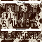 Custom Brown Cream 3D Pattern Tribal Indigenous Grunge Splash Hockey Lace Neck Jersey