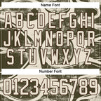 Custom Cream Olive Brown-Burgundy 3D Pattern Tribal Indigenous Grunge Splash Hockey Lace Neck Jersey