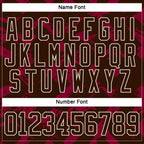 Custom Brown Red-Cream 3D Pattern Tribal Indigenous Grunge Splash Hockey Lace Neck Jersey