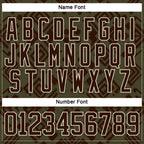 Custom Olive Brown-Cream 3D Pattern Tribal Indigenous Grunge Geometric Splash Hockey Lace Neck Jersey