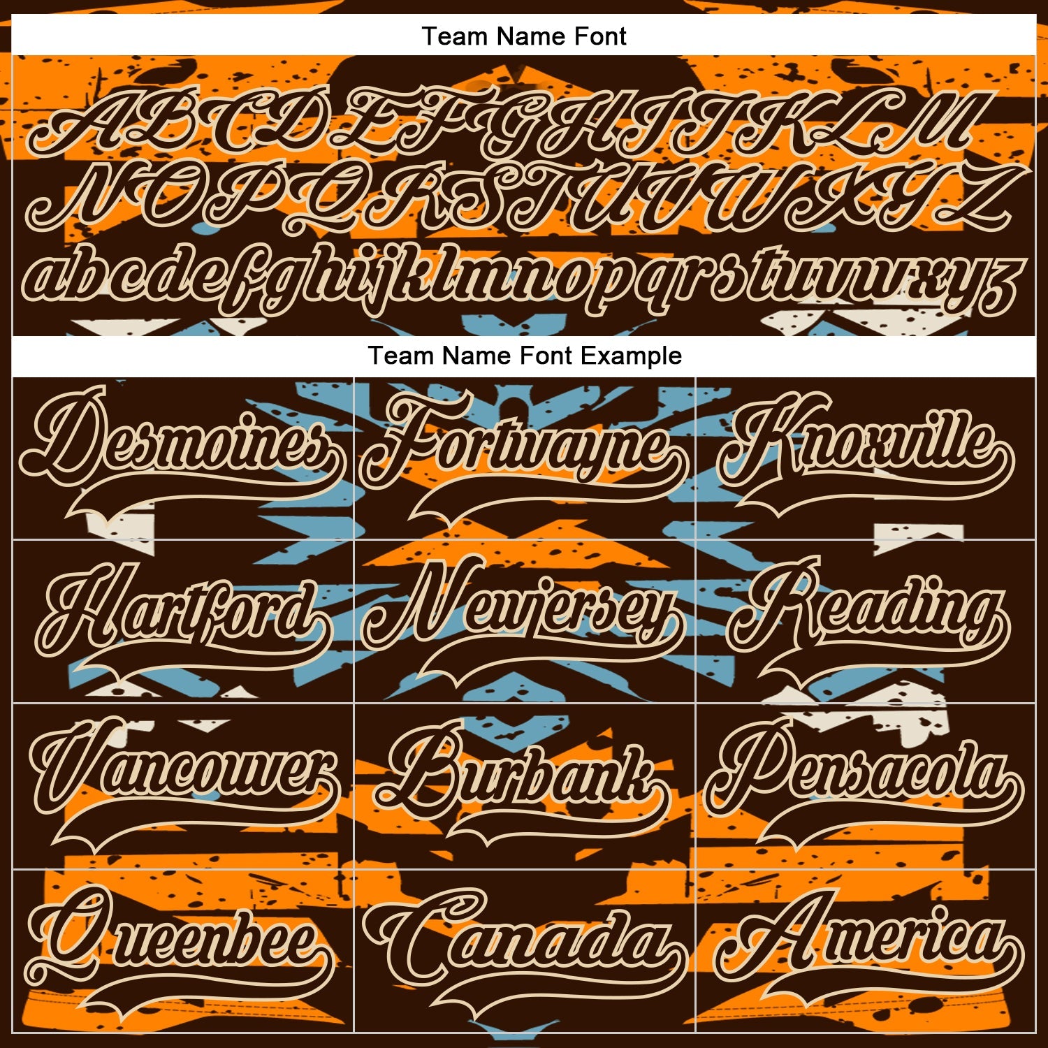 Custom Brown Bay Orange Blue-City Cream 3D Pattern Tribal Indigenous Grunge Splash Hockey Lace Neck Jersey