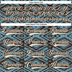 Custom Shadow Blue Cream-Brown 3D Pattern Tribal Indigenous Grunge Geometric Splash Hockey Lace Neck Jersey