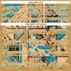 Custom Old Gold Blue-Cream 3D Pattern Tribal Indigenous Grunge Geometric Splash Hockey Lace Neck Jersey