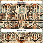 Custom Brown City Cream Orange-Blue 3D Pattern Tribal Indigenous Grunge Geometric Splash Hockey Lace Neck Jersey