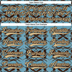 Custom Blue Vegas Gold Burgundy-Brown 3D Pattern Tribal Indigenous Grunge Splash Hockey Lace Neck Jersey