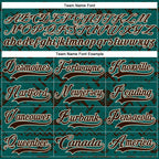 Custom Midnight Green Brown-Cream 3D Pattern Tribal Indigenous Grunge Splash Hockey Lace Neck Jersey