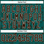 Custom Midnight Green Brown-Cream 3D Pattern Tribal Indigenous Grunge Splash Hockey Lace Neck Jersey