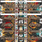 Custom Brown Yellow Green Red-Cream 3D Pattern Tribal Indigenous Grunge Geometric Splash Hockey Lace Neck Jersey