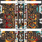 Custom Brown Yellow Green Red-Cream 3D Pattern Tribal Indigenous Grunge Geometric Splash Hockey Lace Neck Jersey