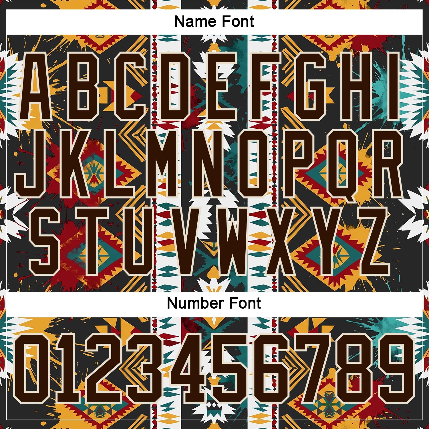 Custom Brown Yellow Green Red-Cream 3D Pattern Tribal Indigenous Grunge Geometric Splash Hockey Lace Neck Jersey