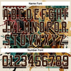 Custom Brown Old Gold-Cream 3D Pattern Tribal Indigenous Grunge Geometric Splash Hockey Lace Neck Jersey