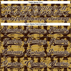 Custom Brown Old Gold-Cream 3D Pattern Tribal Indigenous Grunge Splash Hockey Lace Neck Jersey
