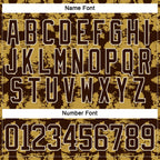 Custom Brown Old Gold-Cream 3D Pattern Tribal Indigenous Grunge Splash Hockey Lace Neck Jersey