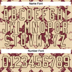 Custom City Cream Burgundy-Brown 3D Pattern Tribal Indigenous Grunge Splash Hockey Lace Neck Jersey