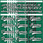 Custom Kelly Green White-Black 3D Pattern Abstract Dallas Inspired Grunge Stripe Hockey Lace Neck Jersey