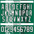 Custom Kelly Green White-Black 3D Pattern Abstract Dallas Inspired Grunge Stripe Hockey Lace Neck Jersey