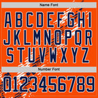 Custom Orange Navy-White 3D Pattern Abstract Edmonton Inspired Splash Hockey Lace Neck Jersey