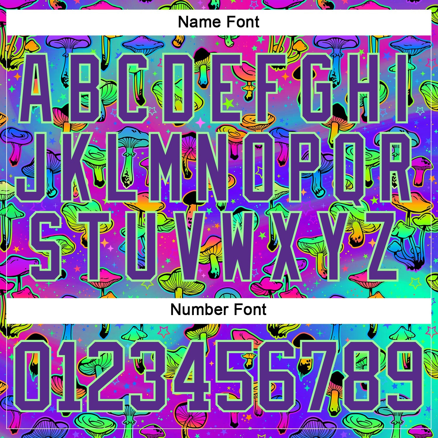 Custom Purple Pea Green-Black 3D Pattern Trippy Psychedelic Magic Mushrooms Hockey Lace Neck Jersey