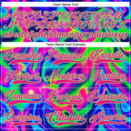 Custom Black Hot Pink-Pea Green 3D Pattern Trippy Psychedelic Neon Trendy Holographic Vaporwave Style Hockey Lace Neck Jersey