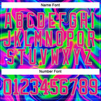 Custom Black Hot Pink-Pea Green 3D Pattern Trippy Psychedelic Neon Trendy Holographic Vaporwave Style Hockey Lace Neck Jersey