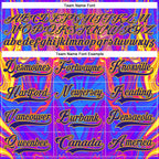 Custom Dark Purple Red-Yellow 3D Pattern Trippy Psychedelic Fluid Hockey Lace Neck Jersey