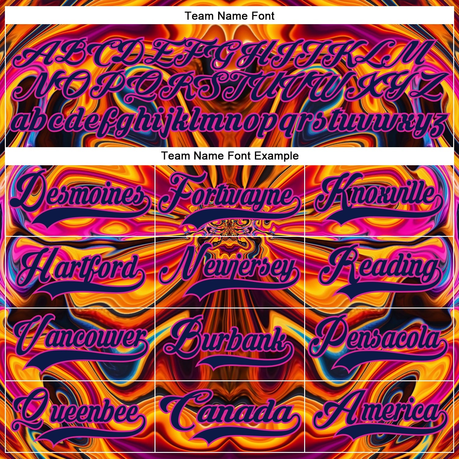 Custom Navy Yellow-Deep Pink 3D Pattern Trippy Psychedelic Fluid Hockey Lace Neck Jersey