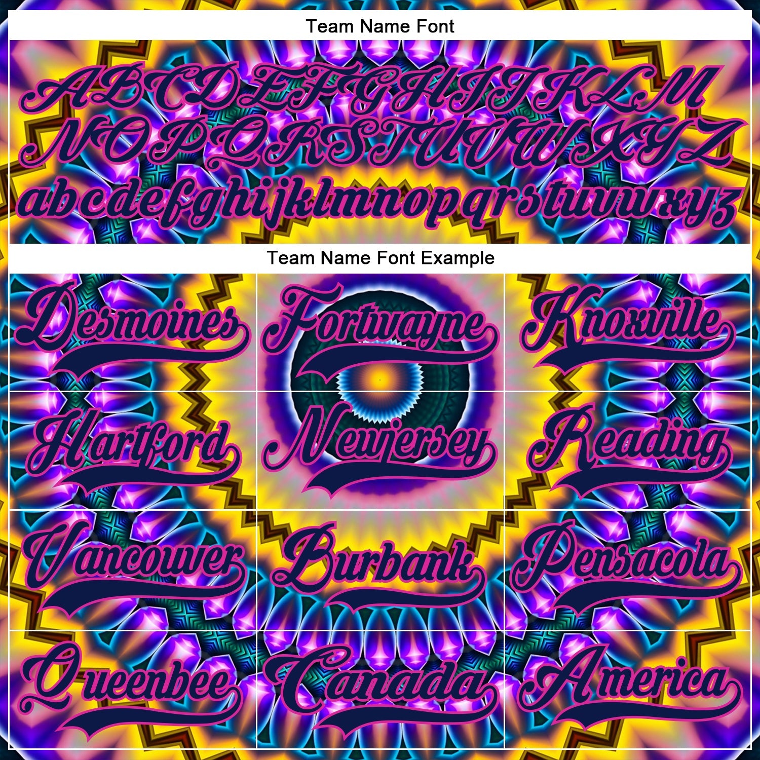 Custom Navy Purple Yellow-Deep Pink 3D Pattern Trippy Psychedelic Hockey Lace Neck Jersey