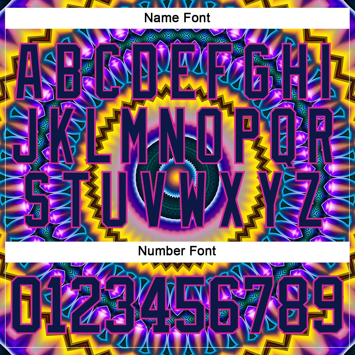 Custom Navy Purple Yellow-Deep Pink 3D Pattern Trippy Psychedelic Hockey Lace Neck Jersey