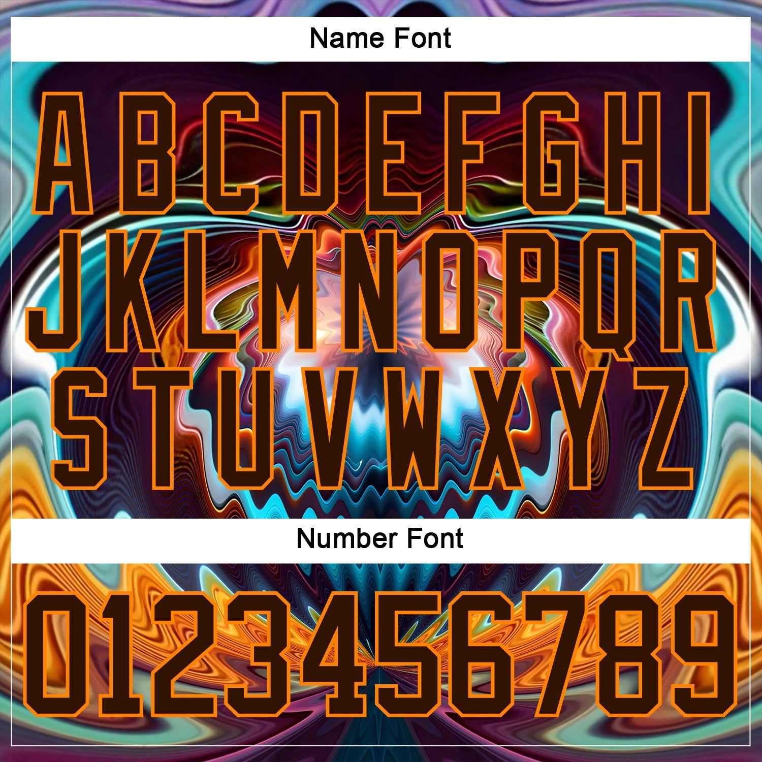 Custom Brown Bay Orange Red-Blue 3D Pattern Trippy Psychedelic Fluid Hockey Lace Neck Jersey