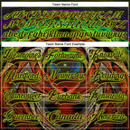 Custom Brown Neon Green Red-Blue 3D Pattern Trippy Psychedelic Hockey Lace Neck Jersey