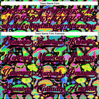 Custom Black Hot Pink 3D Pattern Trippy Psychedelic Magic Mushrooms Hockey Lace Neck Jersey