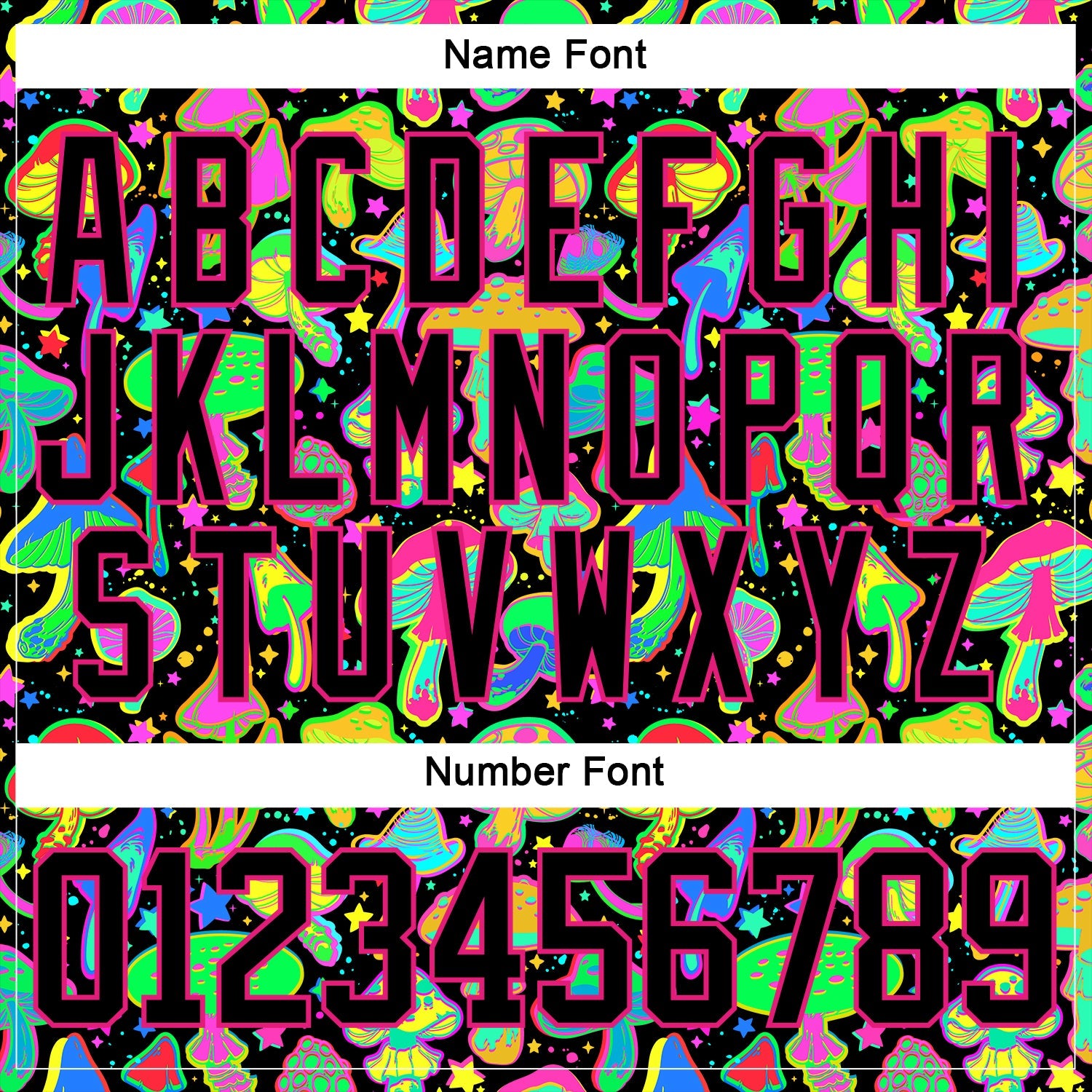 Custom Black Hot Pink 3D Pattern Trippy Psychedelic Magic Mushrooms Hockey Lace Neck Jersey